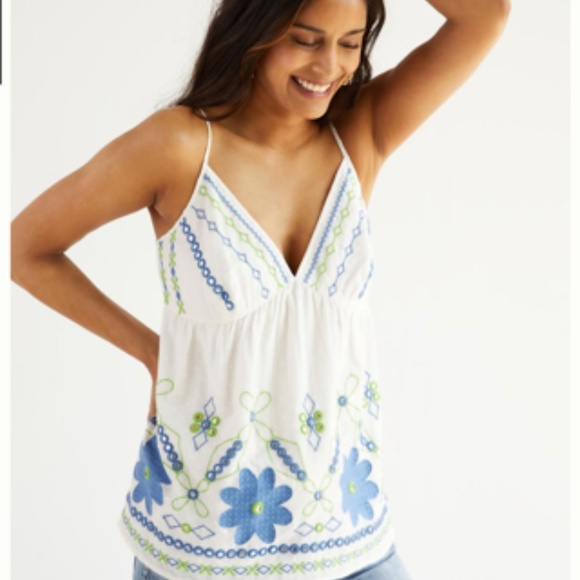 Anthropologie Jordan Eyelet Tank Top Size 8 - Picture 1 of 6